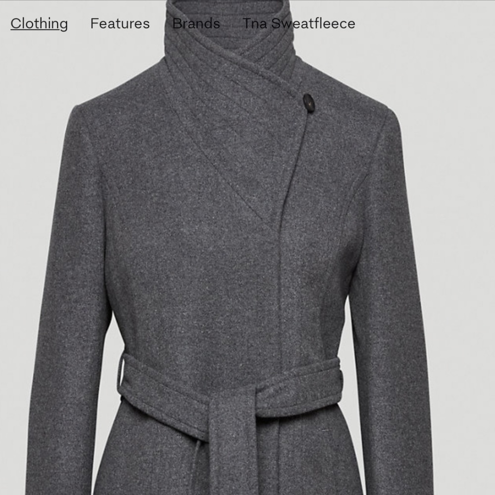 Babaton The Connor Coat Button-up wool wrap coat